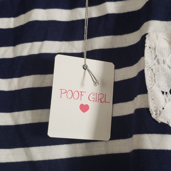 Blue and white striped tank-top with lace pocket - Picture 4 of 6